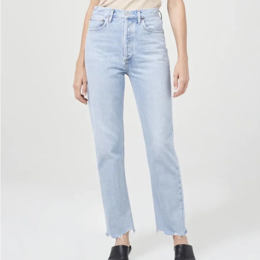 Agolde Premium 90's Pinch‎ Waist High Rise Straight Leg Jeans Light Wash Size 33